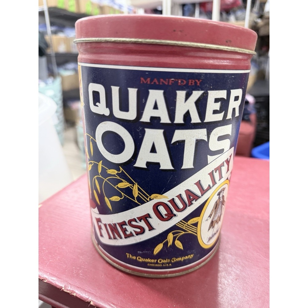 Quaker Oats Tin Canister ~ Finest Quality Recipes ~ Vintage 1992 Limited Edition